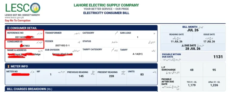 LESCO Online Bill Check